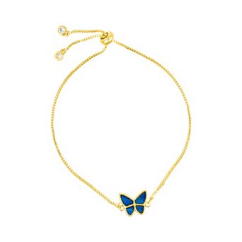 Adornia 14k Gold Tone Butterfly Adjustable Bracelet