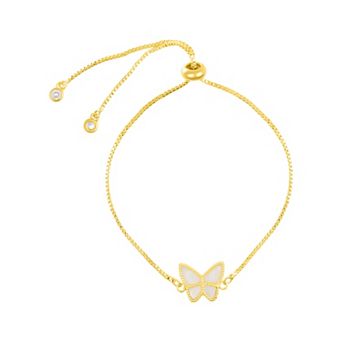 Adornia 14k Gold Tone Butterfly Adjustable Bracelet