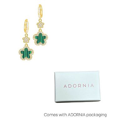 Adornia 14k Gold Tone Cubic Zirconia Clover Earrings