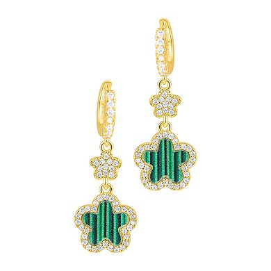 Adornia 14k Gold Tone Cubic Zirconia Clover Earrings
