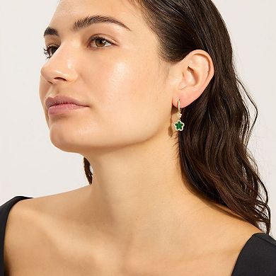 Adornia 14k Gold Tone Cubic Zirconia Clover Earrings