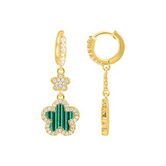 Adornia 14k Gold Tone Cubic Zirconia Clover Earrings