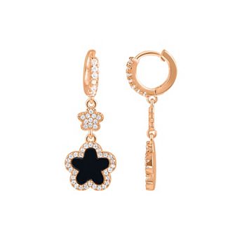 Adornia 14k Gold Tone Cubic Zirconia Clover Earrings