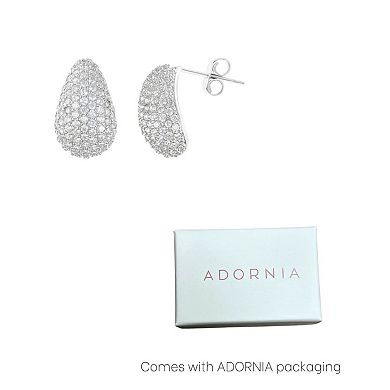 Adornia 14k Gold Tone Cubic Zirconia Pave Teardrop Earrings