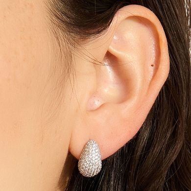 Adornia 14k Gold Tone Cubic Zirconia Pave Teardrop Earrings