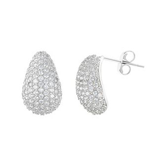 Adornia 14k Gold Tone Cubic Zirconia Pave Teardrop Earrings