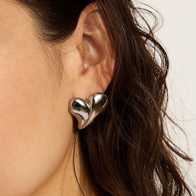 Adornia Oversized Puffy Heart Earrings