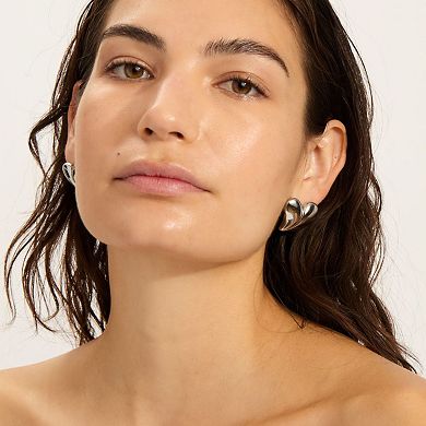 Adornia Oversized Puffy Heart Earrings