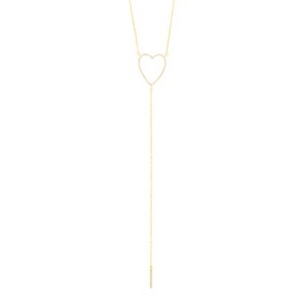 Adornia Silver Tone Adjustable Cubic Zirconia Heart Y-Necklace