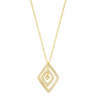 Adornia Adjustable Cubic Zirconia Concentric Diamond Necklace