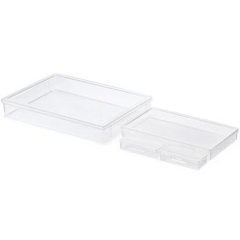 Sorbus 4 pc Stackable Portable Project Case Document Holder Set