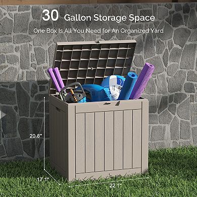 30 Gallon Outdoor Patio Deck Storage Box Floor Decor