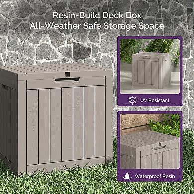 30 Gallon Outdoor Patio Deck Storage Box Floor Decor