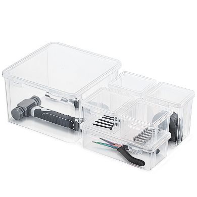 Sorbus 6-pc. Hardware Storage Container Set with Built in Lids