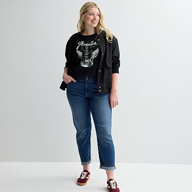 Plus Size Fender Guitar With Wings Graphic Tee
