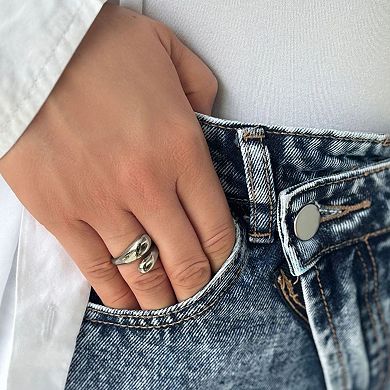 Adornia 18k Gold Tone Overlapping Chunky Bands Ring