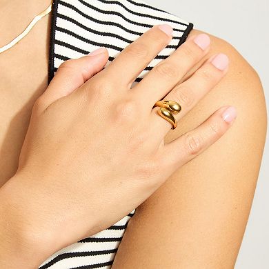 Adornia 18k Gold Tone Overlapping Chunky Bands Ring