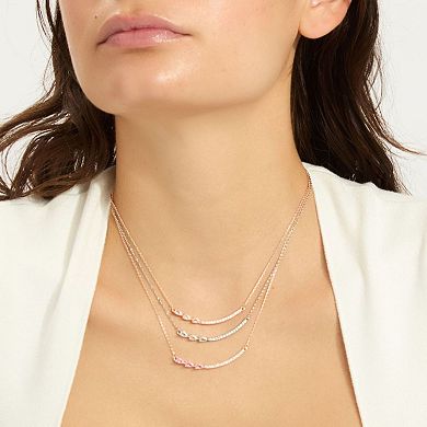 Adornia Curved Bar Pear Cubic Zirconia Necklace