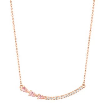 Adornia Curved Bar Pear Cubic Zirconia Necklace