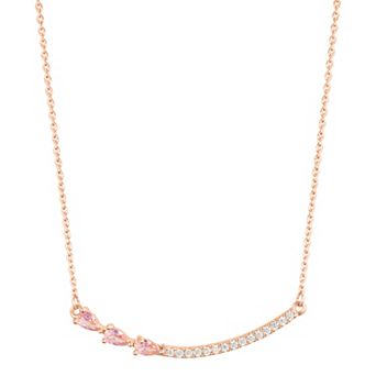 Adornia Curved Bar Pear Cubic Zirconia Necklace