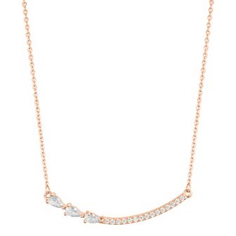 Adornia Curved Bar Pear Cubic Zirconia Necklace