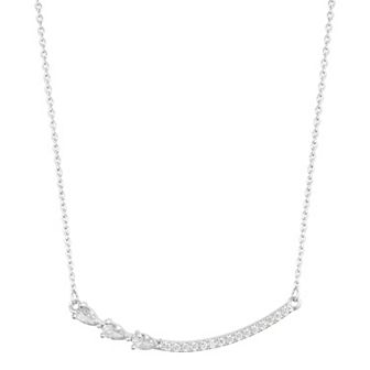 Adornia Curved Bar Pear Cubic Zirconia Necklace