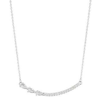 Adornia Curved Bar Pear Cubic Zirconia Necklace