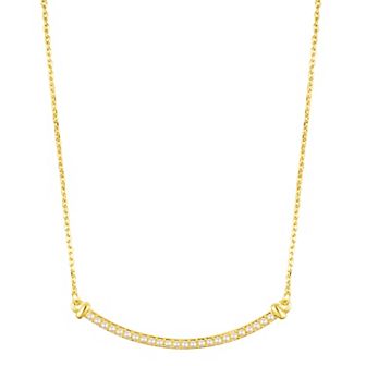 Adornia 14k Gold Tone Simulated Pearl Curved Bar Necklace