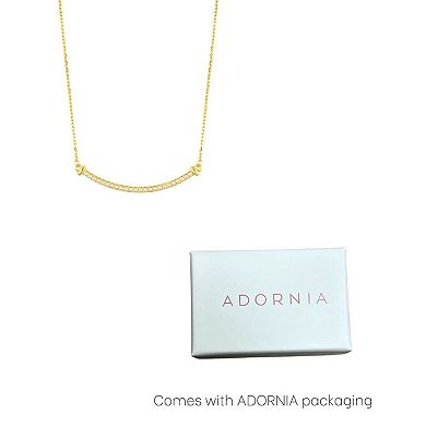 Adornia 14k Gold Tone Simulated Pearl Curved Bar Necklace