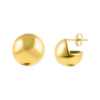 Adornia 18k Gold Tone Oversized Ball Stud Earrings