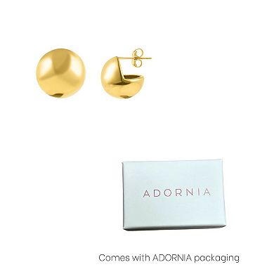 Adornia 18k Gold Tone Oversized Ball Stud Earrings