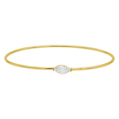 Adornia 14k Gold Tone Marquis & Pave Cubic Zirconia Stacking Bangle Bracelet Set
