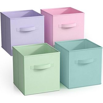 Sorbus 11 in 4-Pack Foldable Fabric Storage Cube Bins