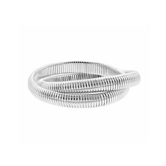 Adornia Silver Tone 2-Layer Omega Chain Bacelet