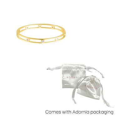 Adornia 14k Gold Tone Studded Cubic Zirconia Bangle Bracelet