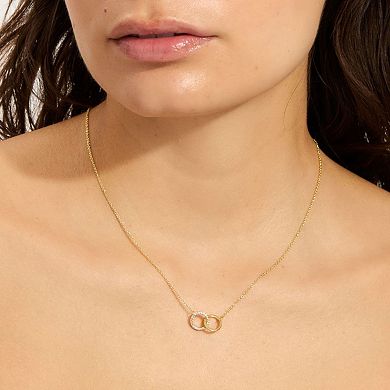Adornia Cubic Zirconia Interlocking Circle Necklace