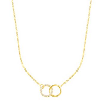 Adornia Cubic Zirconia Interlocking Circle Necklace