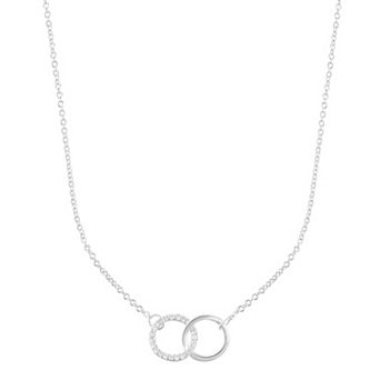 Adornia Cubic Zirconia Interlocking Circle Necklace