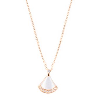 Adornia 14k Rose Gold Tone Mother of Pearl Cubic Zirconia Leaf Pendant Necklace