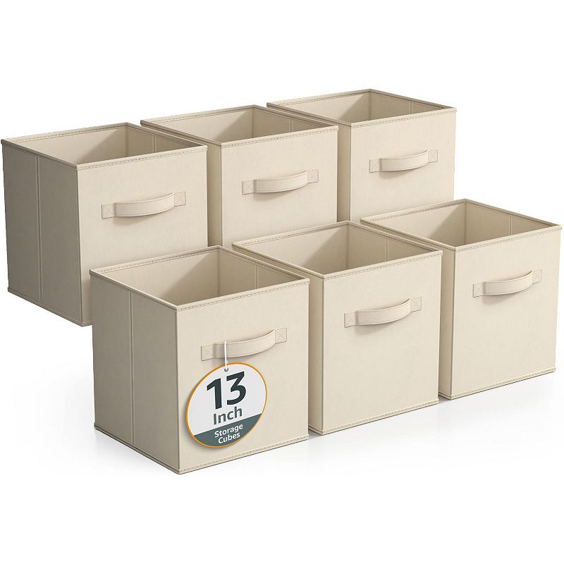 Sorbus 6-Pack 13-in. Foldable Storage Cubes, Beige