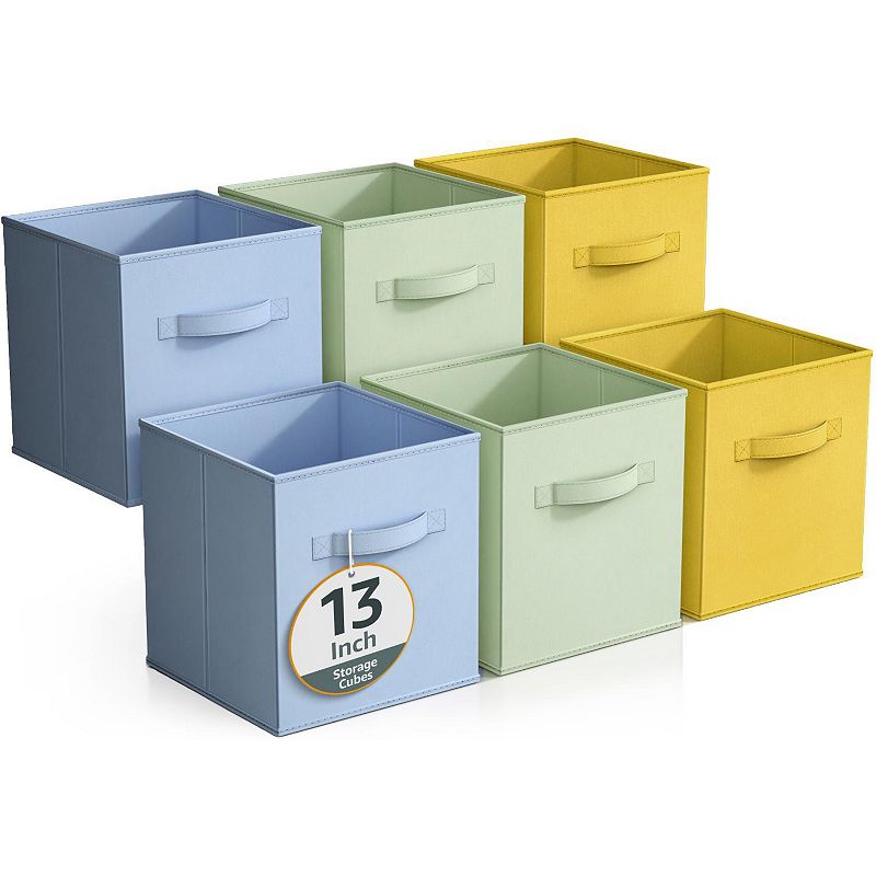 Sorbus 6-Pack 13-in. Foldable Storage Cubes, Pastel Blue Hues