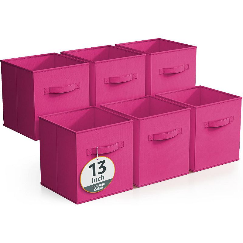 Sorbus 6-Pack 13-in. Foldable Storage Cubes, Pink
