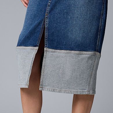 Women's Simply Vera Vera Wang Two-Tone Denim Skirt