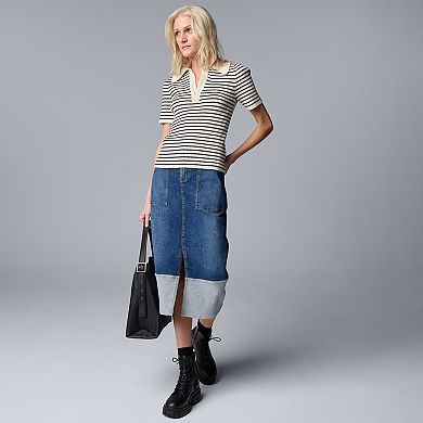 Women's Simply Vera Vera Wang Two-Tone Denim Skirt