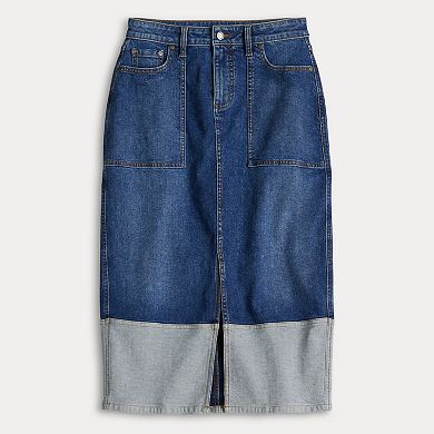 Women's Simply Vera Vera Wang Two-Tone Denim Skirt