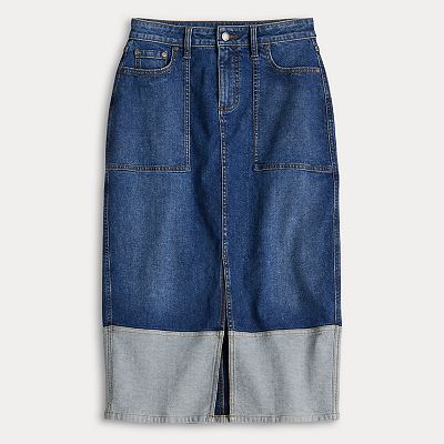 Women's Simply Vera Vera Wang Two-Tone Denim Skirt