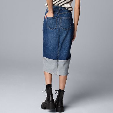 Women's Simply Vera Vera Wang Two-Tone Denim Skirt