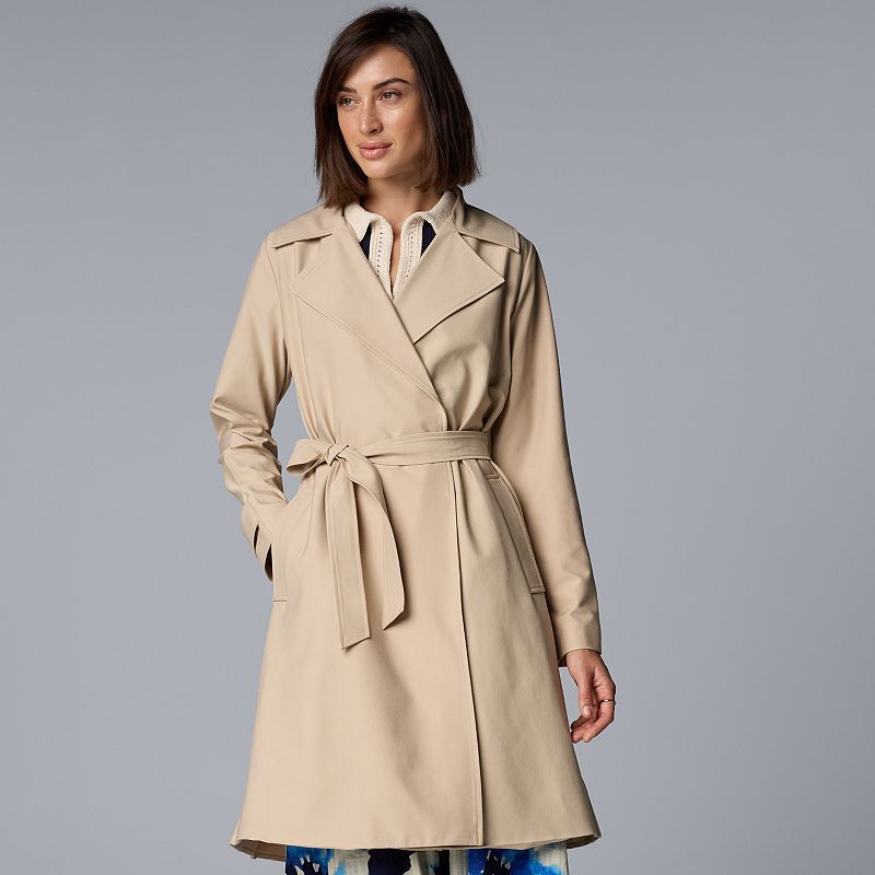 kohls ladies dress coats Women's Simply Vera Vera Wang Pleated Trench Coat RSH-08.12.26