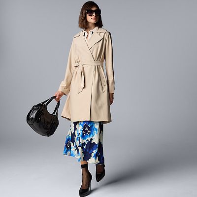 Women's Simply Vera Vera Wang Pleated Trench Coat