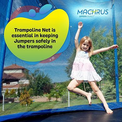 Machrus Upper Bounce Trampoline Net,fits 14' Frame, Using 8 Straight Poles-installs Outside Of Frame